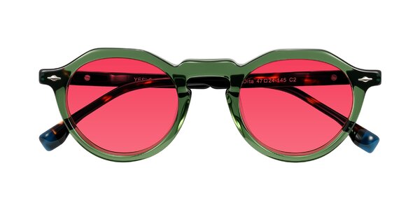 Front of Orta in Green/Tortoise