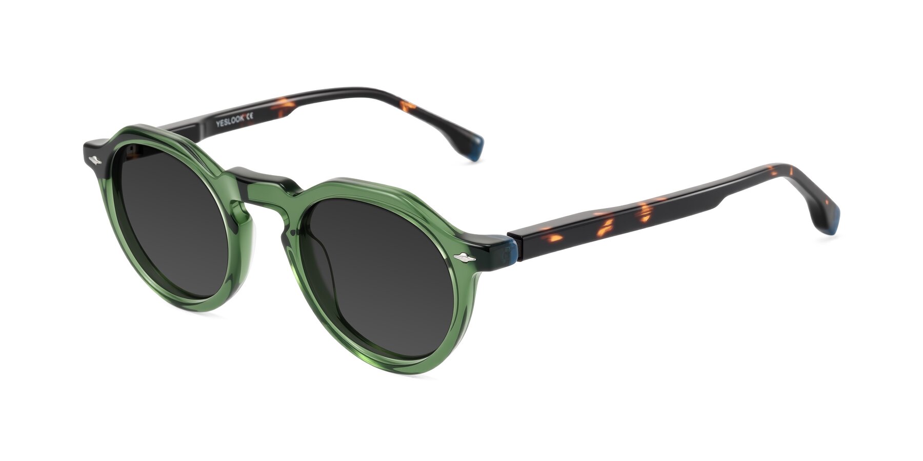 Angle of Orta in Green/Tortoise with Gray Tinted Lenses