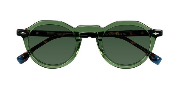 Front of Orta in Green/Tortoise