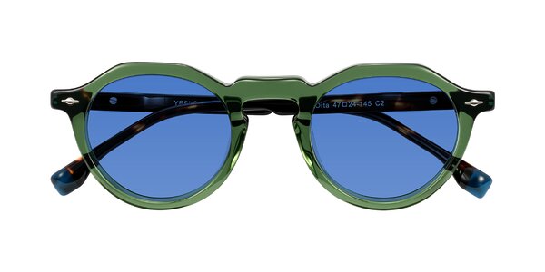 Front of Orta in Green/Tortoise