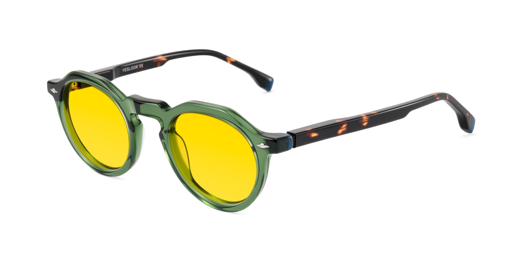 Angle of Orta in Green/Tortoise with Yellow Tinted Lenses