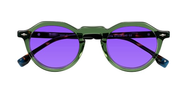 Front of Orta in Green/Tortoise