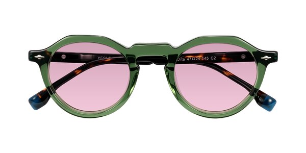 Front of Orta in Green/Tortoise