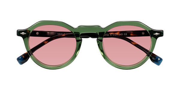 Front of Orta in Green/Tortoise
