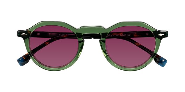 Front of Orta in Green/Tortoise