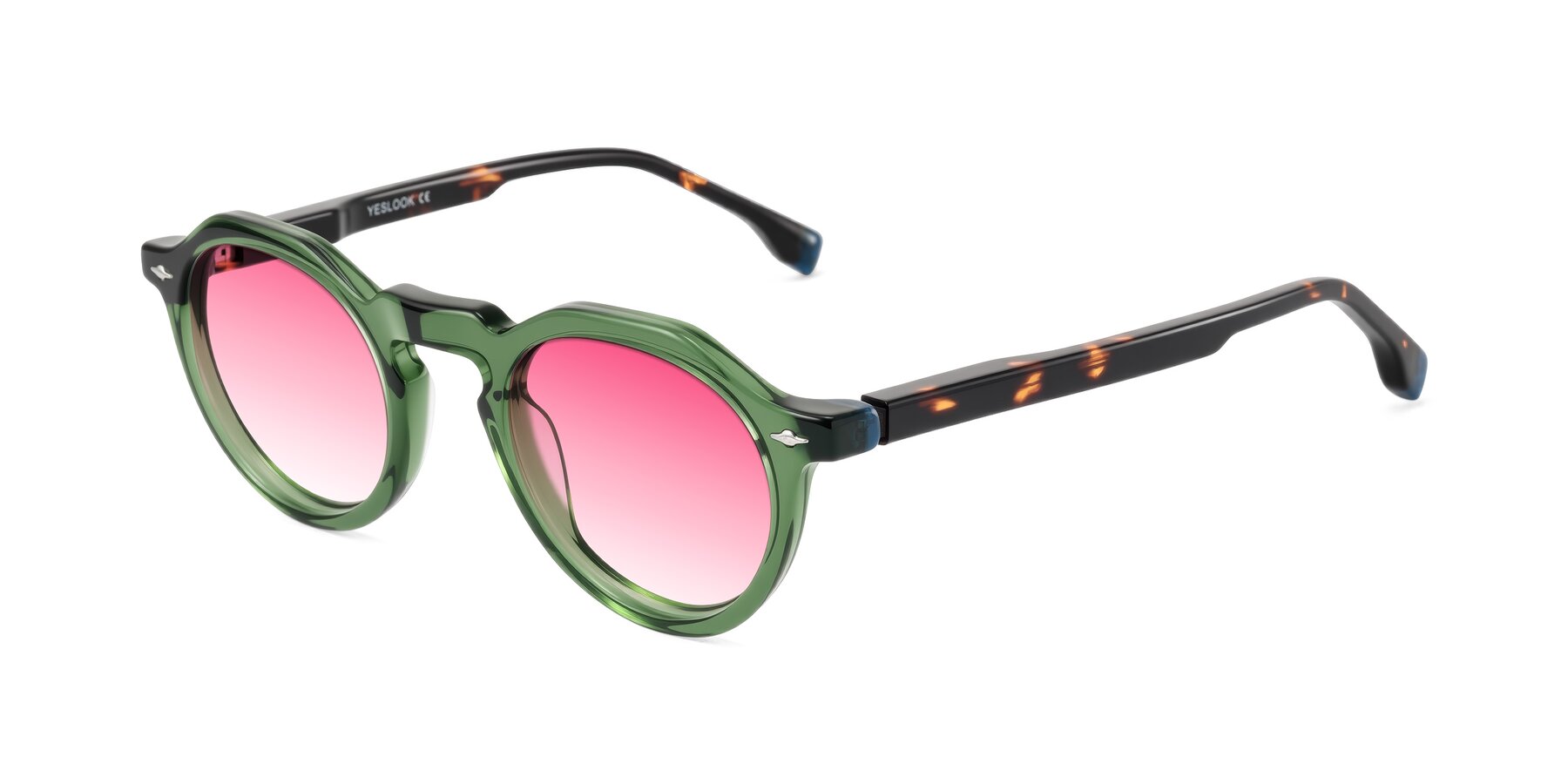 Angle of Orta in Green/Tortoise with Pink Gradient Lenses