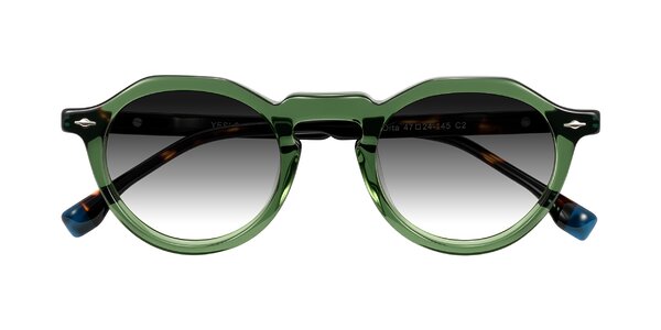 Front of Orta in Green/Tortoise