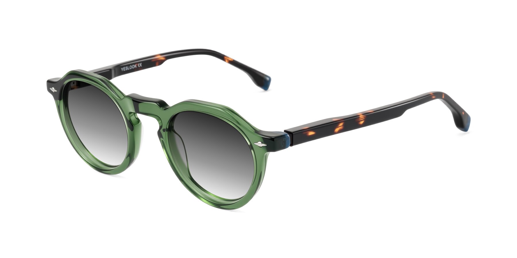 Angle of Orta in Green/Tortoise with Gray Gradient Lenses