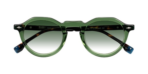 Front of Orta in Green/Tortoise