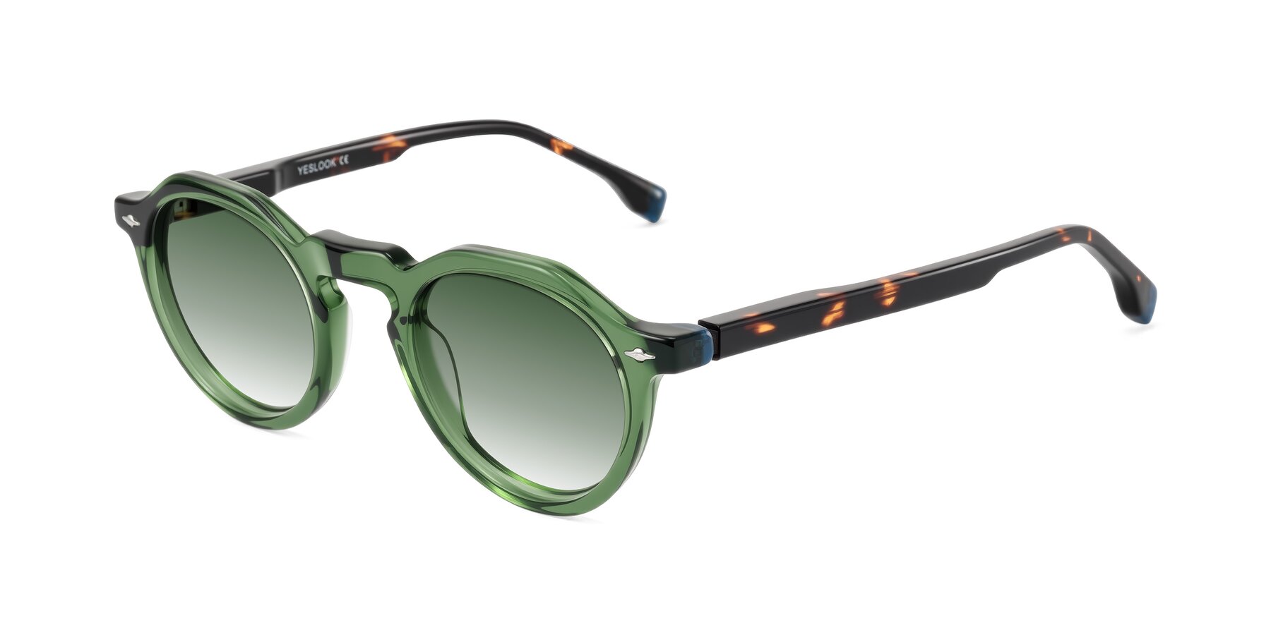 Angle of Orta in Green/Tortoise with Green Gradient Lenses