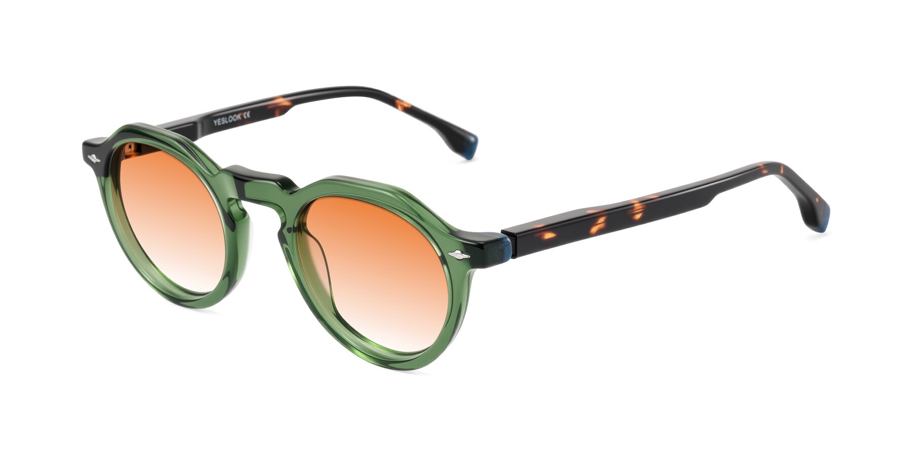Angle of Orta in Green/Tortoise with Orange Gradient Lenses