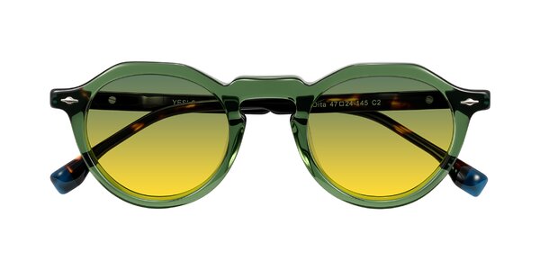 Front of Orta in Green/Tortoise