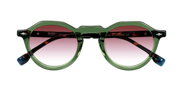 Front of Orta in Green/Tortoise