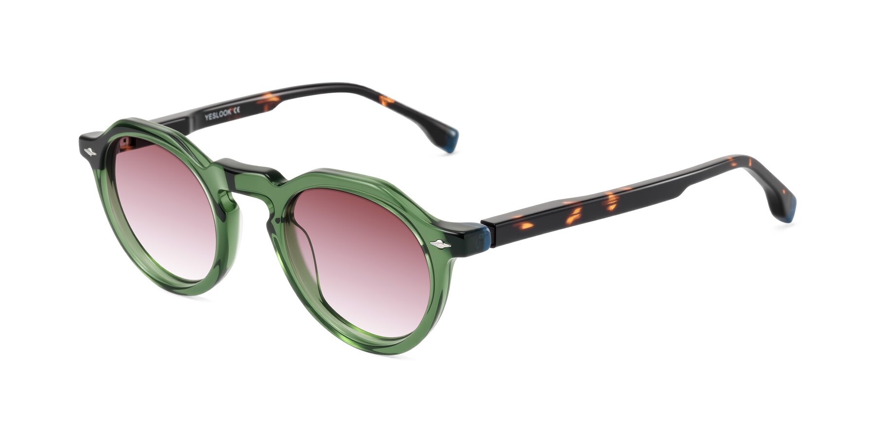 Angle of Orta in Green/Tortoise with Garnet Gradient Lenses
