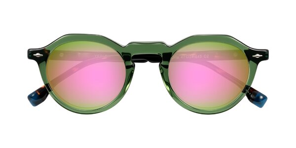 Front of Orta in Green/Tortoise