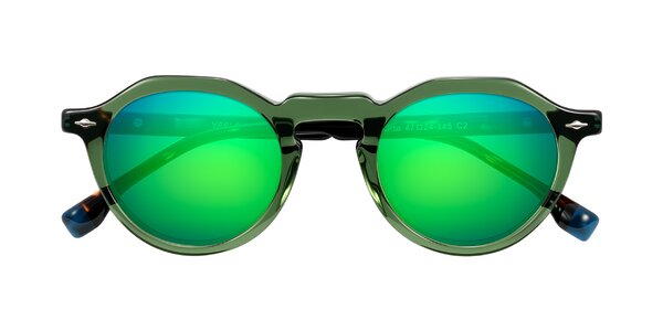 Front of Orta in Green/Tortoise