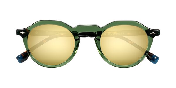 Front of Orta in Green/Tortoise