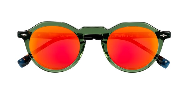 Front of Orta in Green/Tortoise