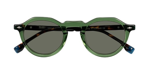 Front of Orta in Green/Tortoise