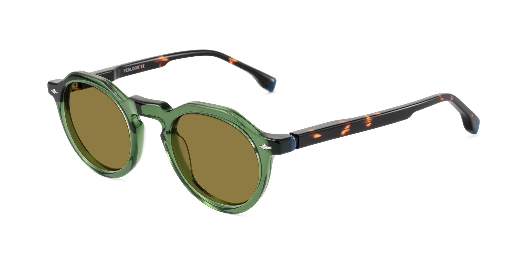 Angle of Orta in Green/Tortoise with Brown Polarized Lenses