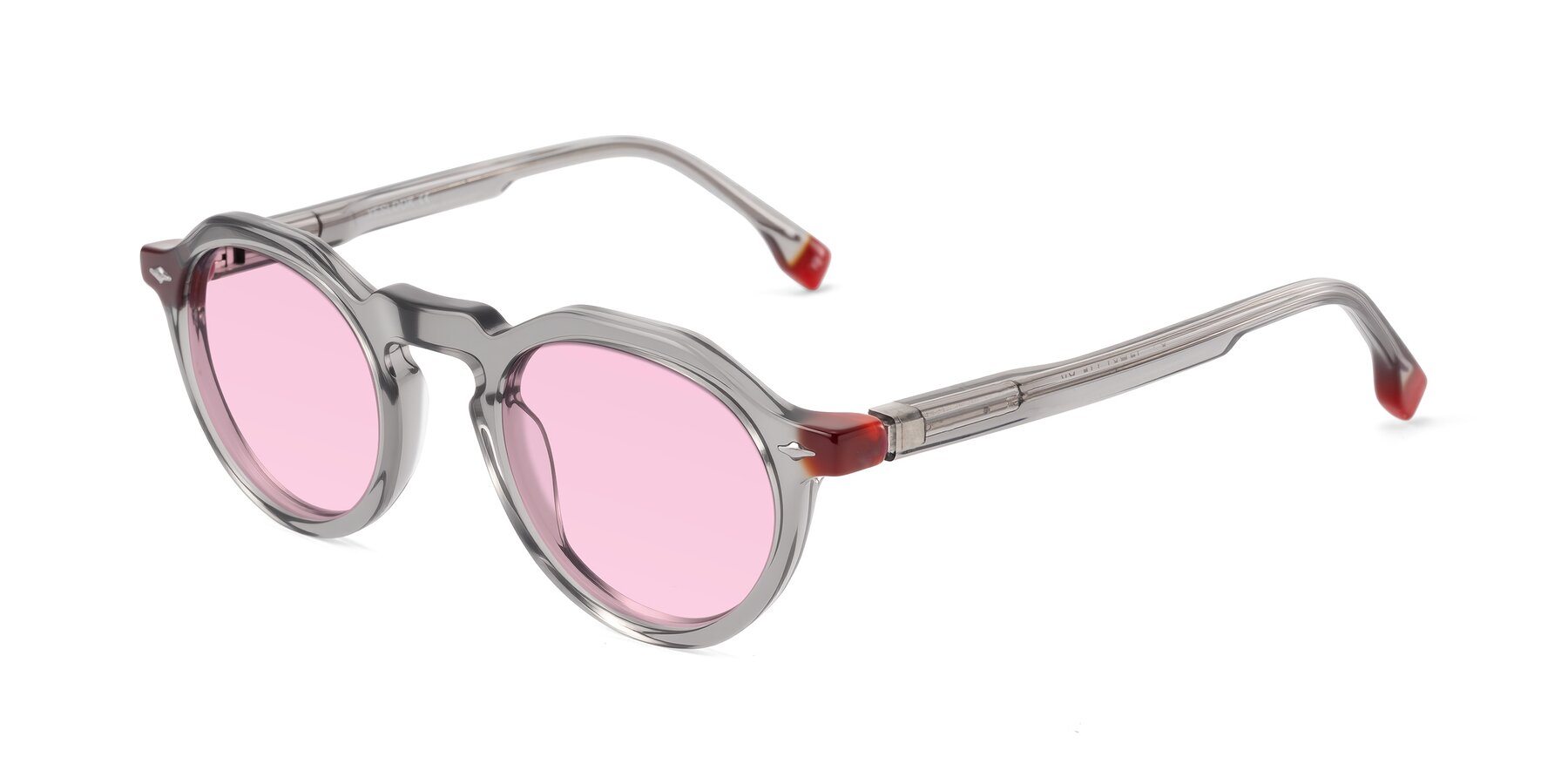 Angle of Orta in Gray with Light Pink Tinted Lenses