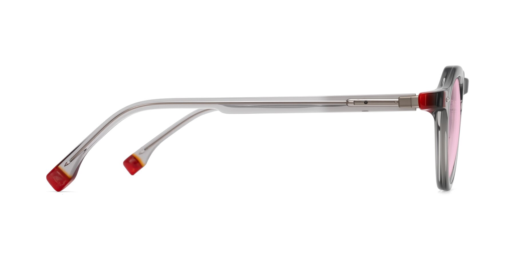 Side of Orta in Gray with Light Pink Tinted Lenses