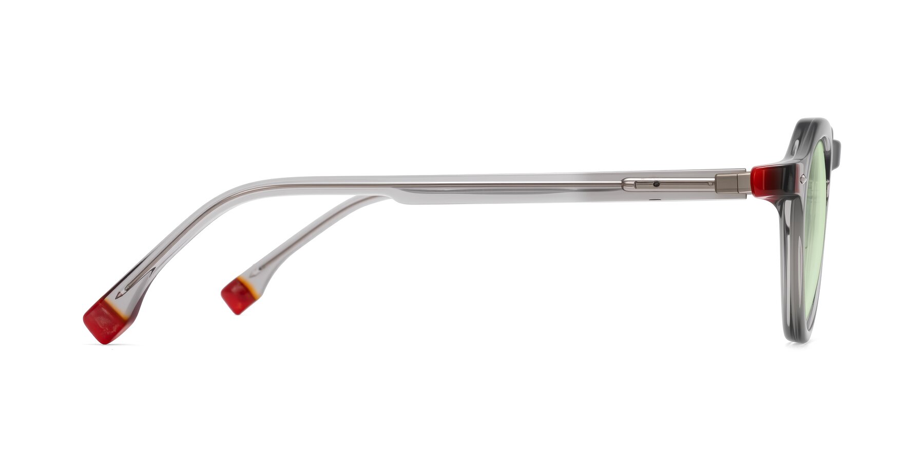 Side of Orta in Gray with Light Green Tinted Lenses