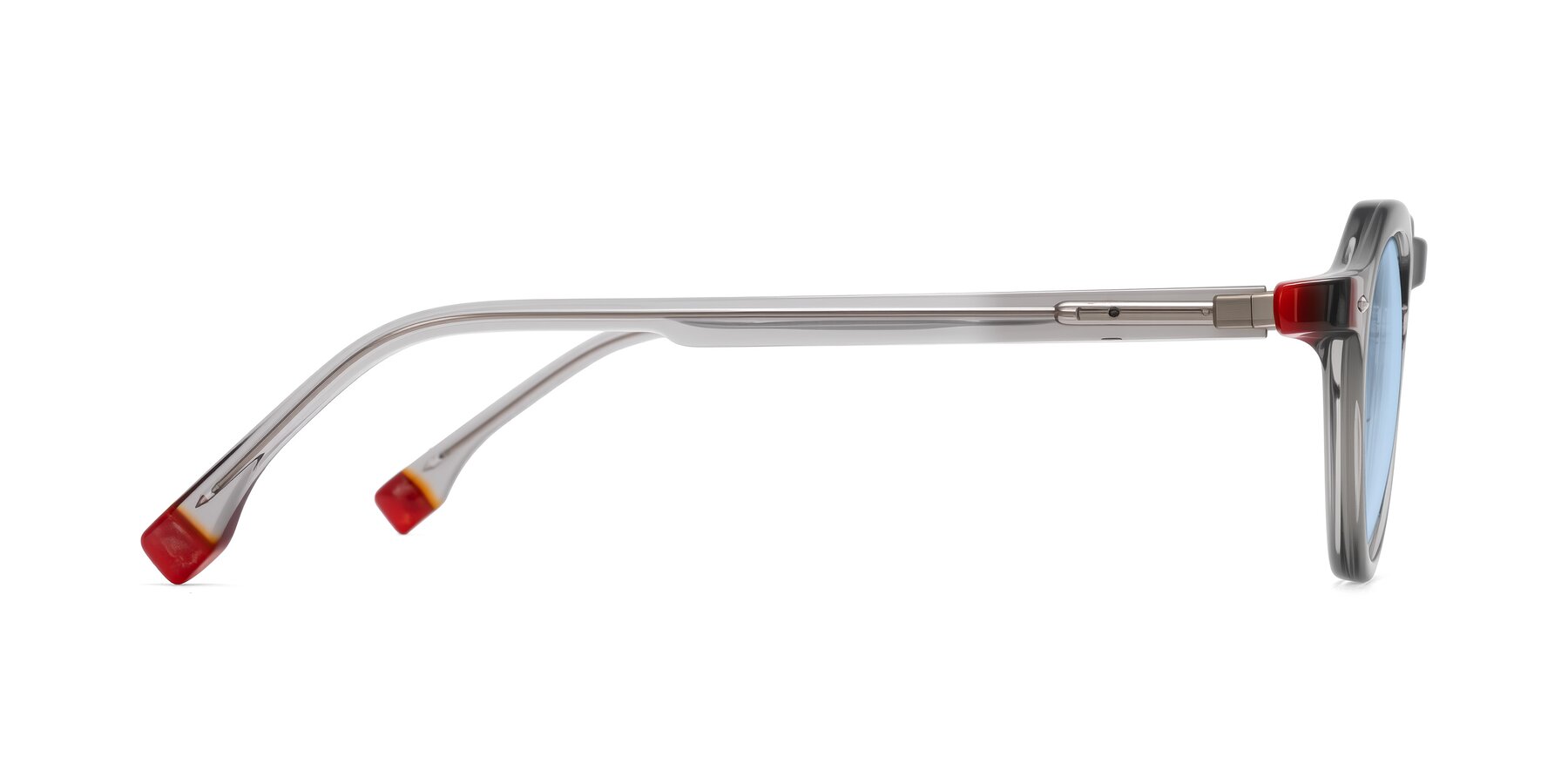 Side of Orta in Gray with Light Blue Tinted Lenses