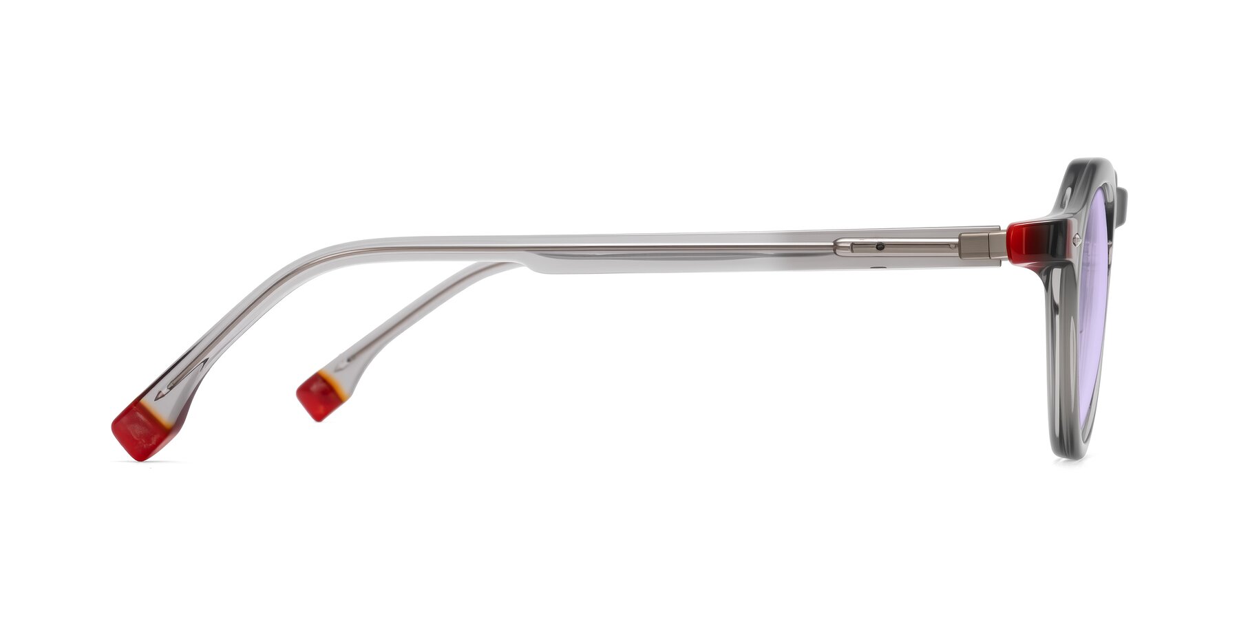 Side of Orta in Gray with Light Purple Tinted Lenses