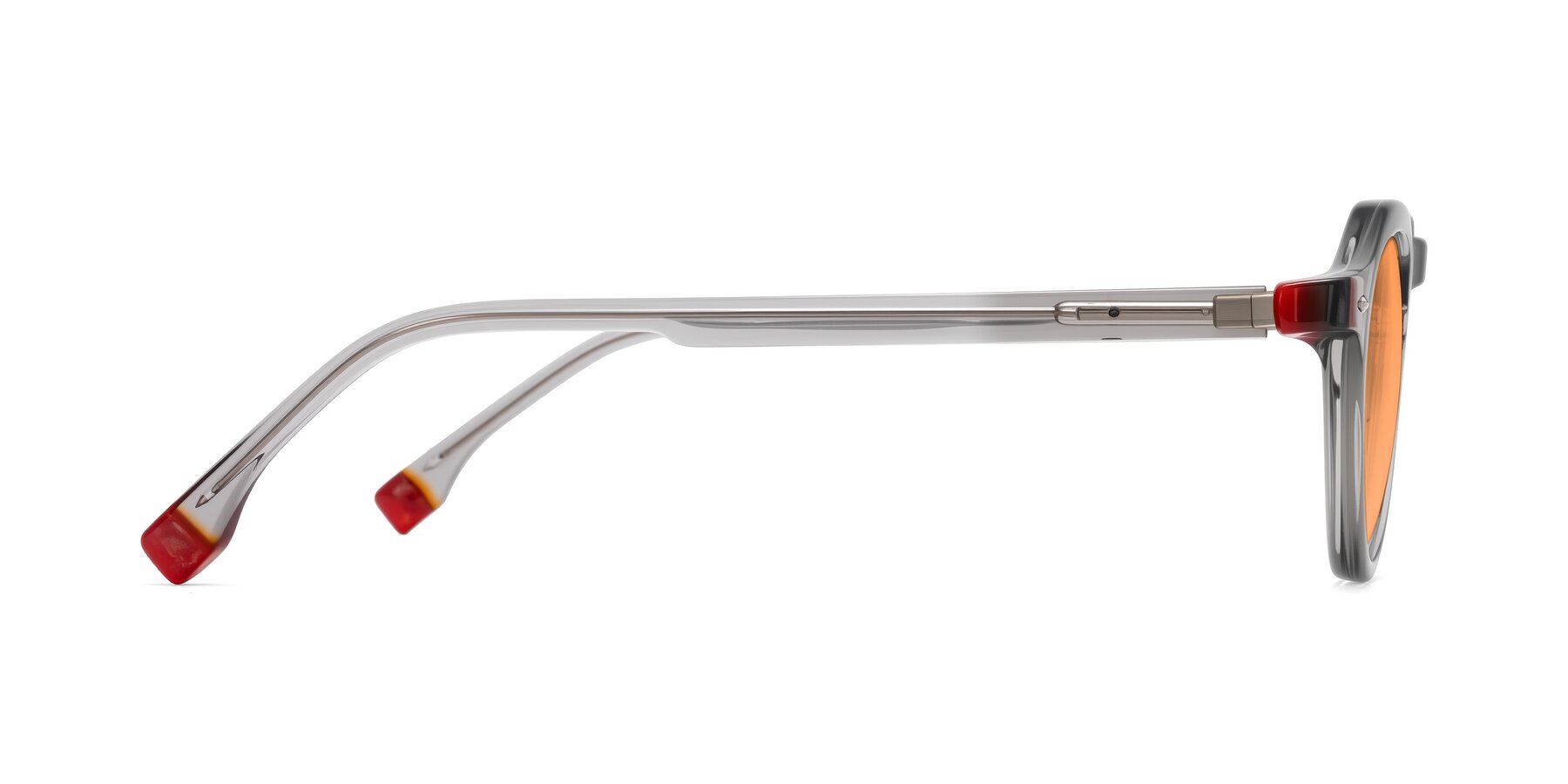 Side of Orta in Gray with Medium Orange Tinted Lenses