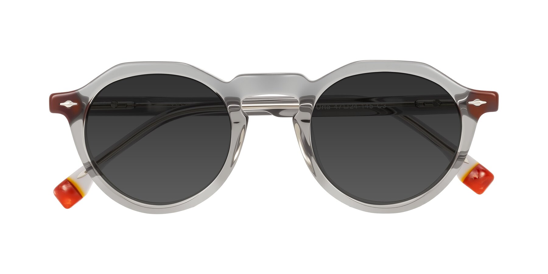 Folded Front of Orta in Gray with Gray Tinted Lenses