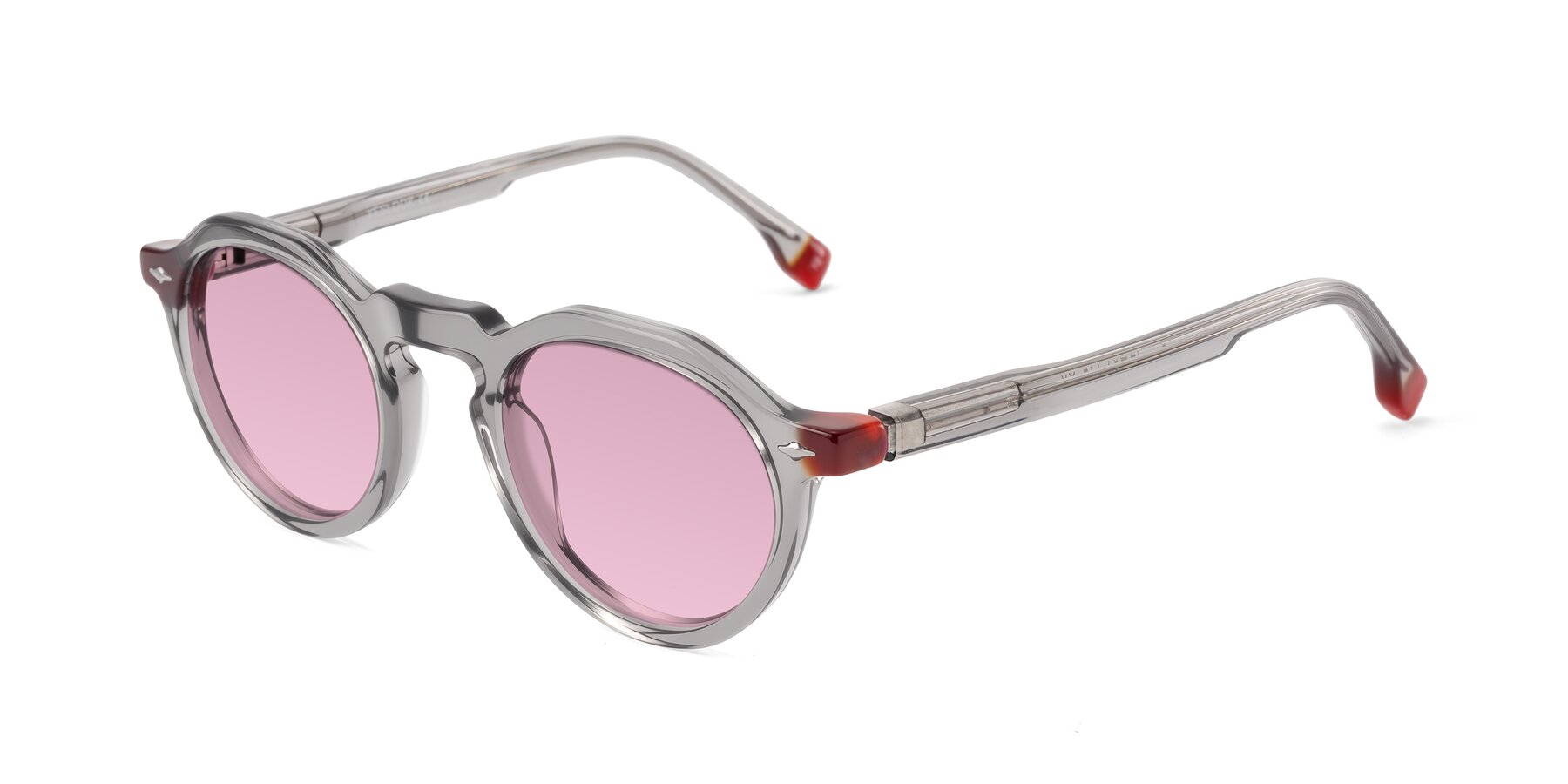 Angle of Orta in Gray with Light Wine Tinted Lenses