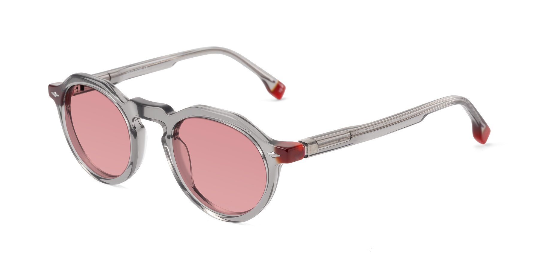 Angle of Orta in Gray with Medium Garnet Tinted Lenses