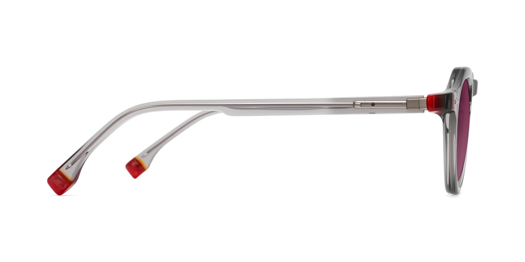 Side of Orta in Gray with Wine Tinted Lenses