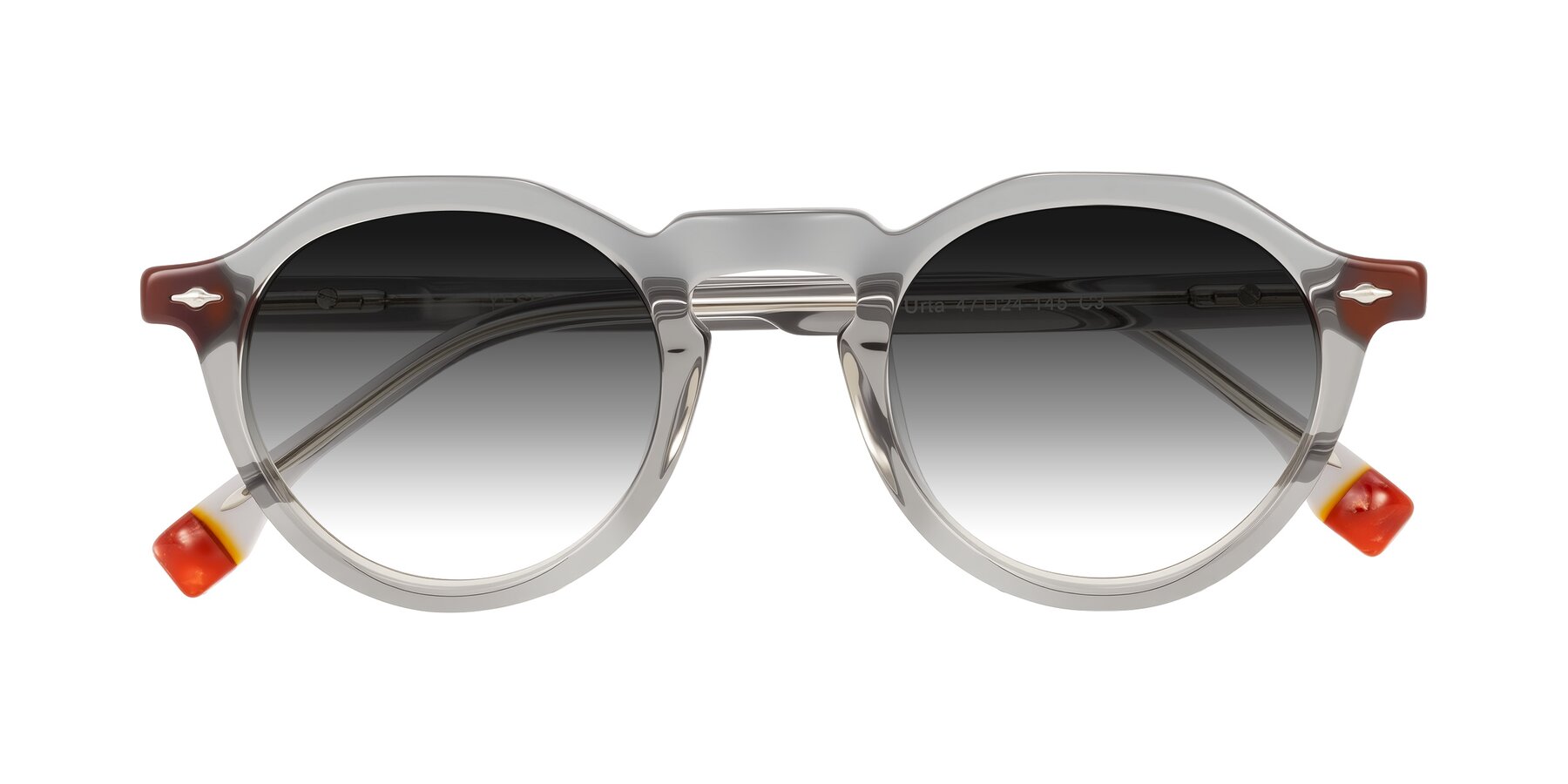 Folded Front of Orta in Gray with Gray Gradient Lenses