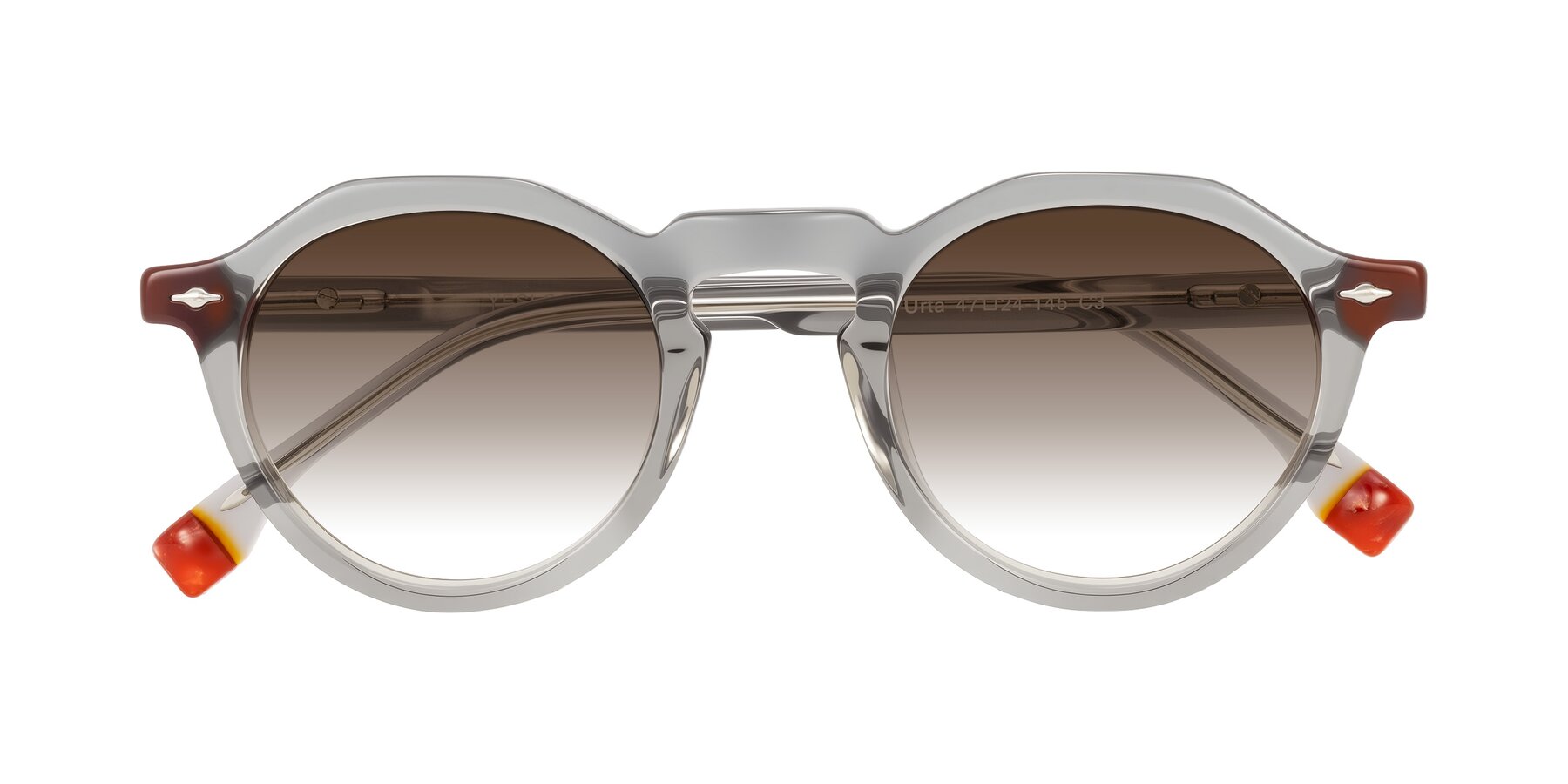 Folded Front of Orta in Gray with Brown Gradient Lenses