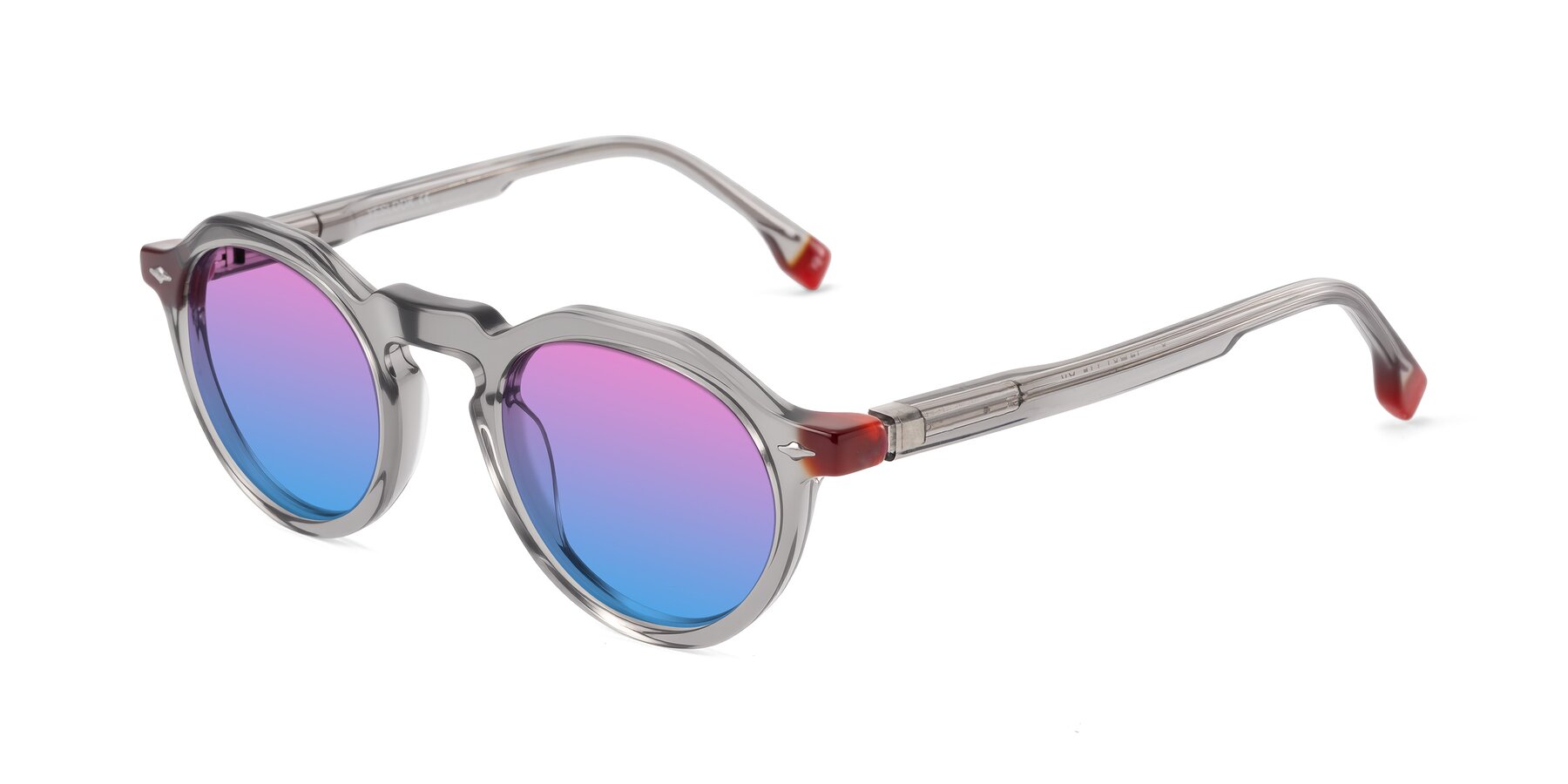 Angle of Orta in Gray with Pink / Blue Gradient Lenses