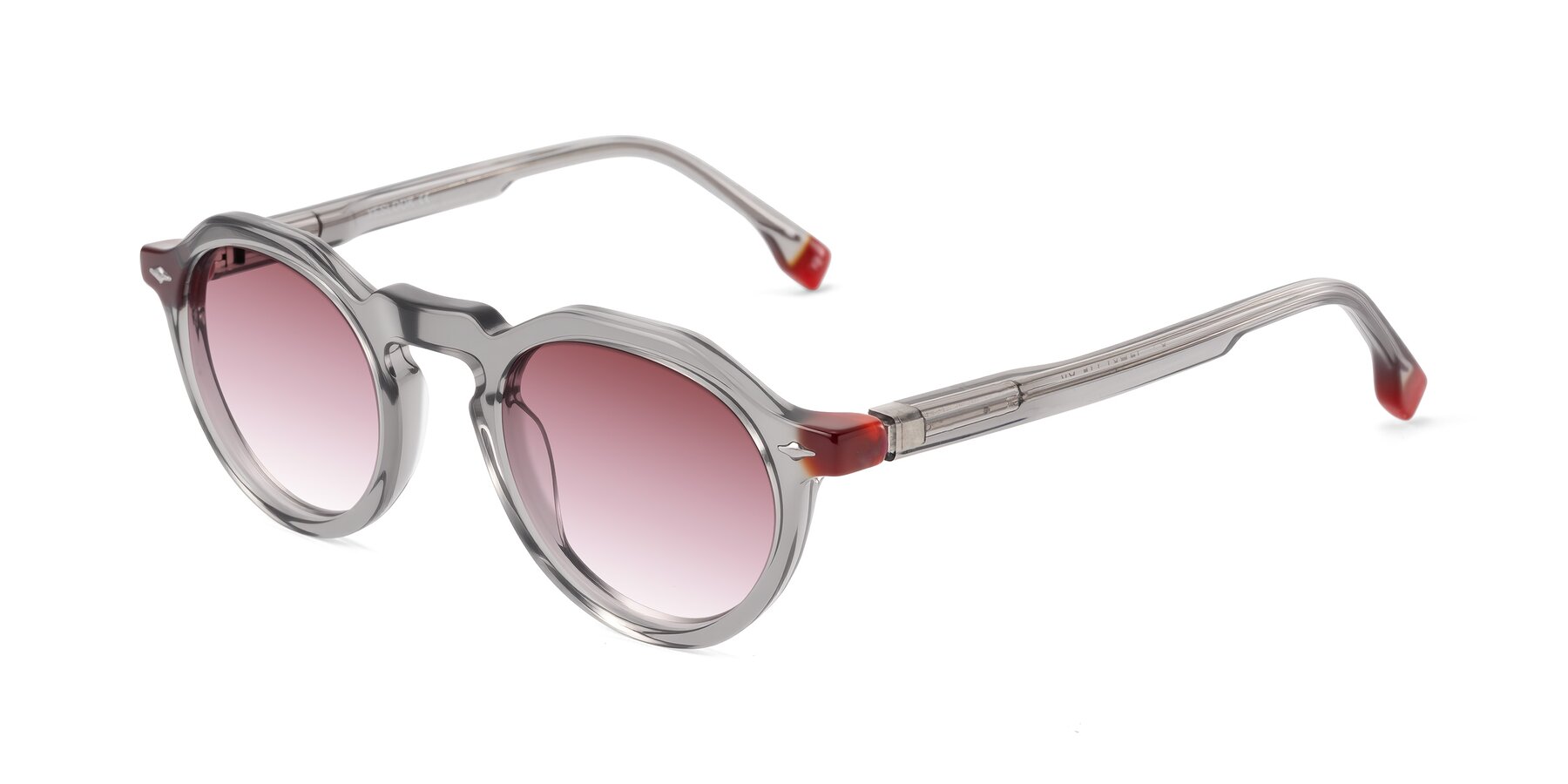 Angle of Orta in Gray with Garnet Gradient Lenses