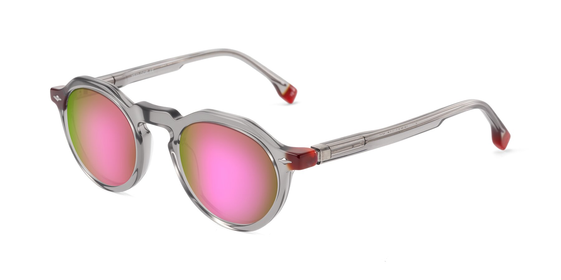 Angle of Orta in Gray with Pink Mirrored Lenses