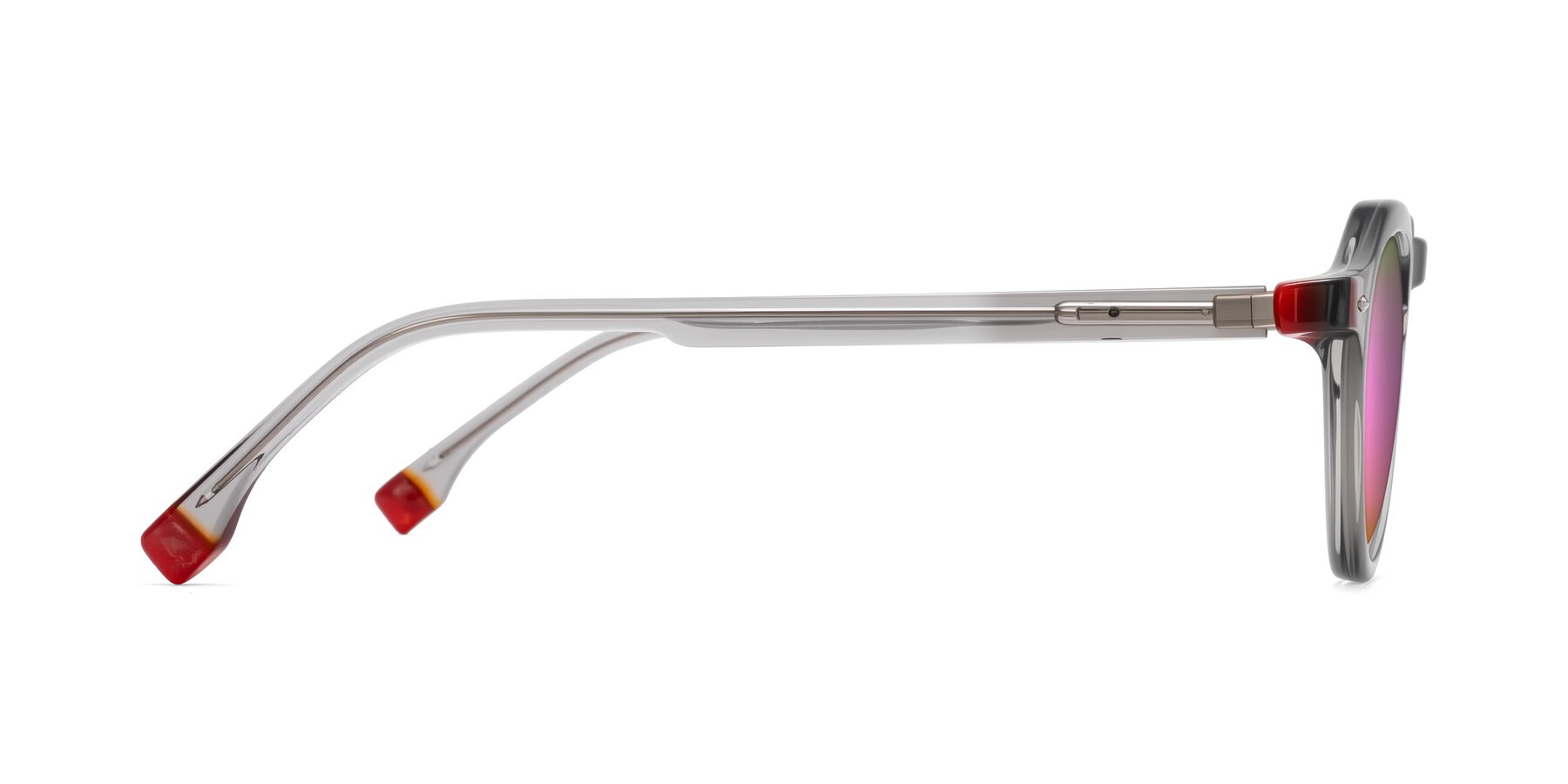 Side of Orta in Gray with Pink Mirrored Lenses