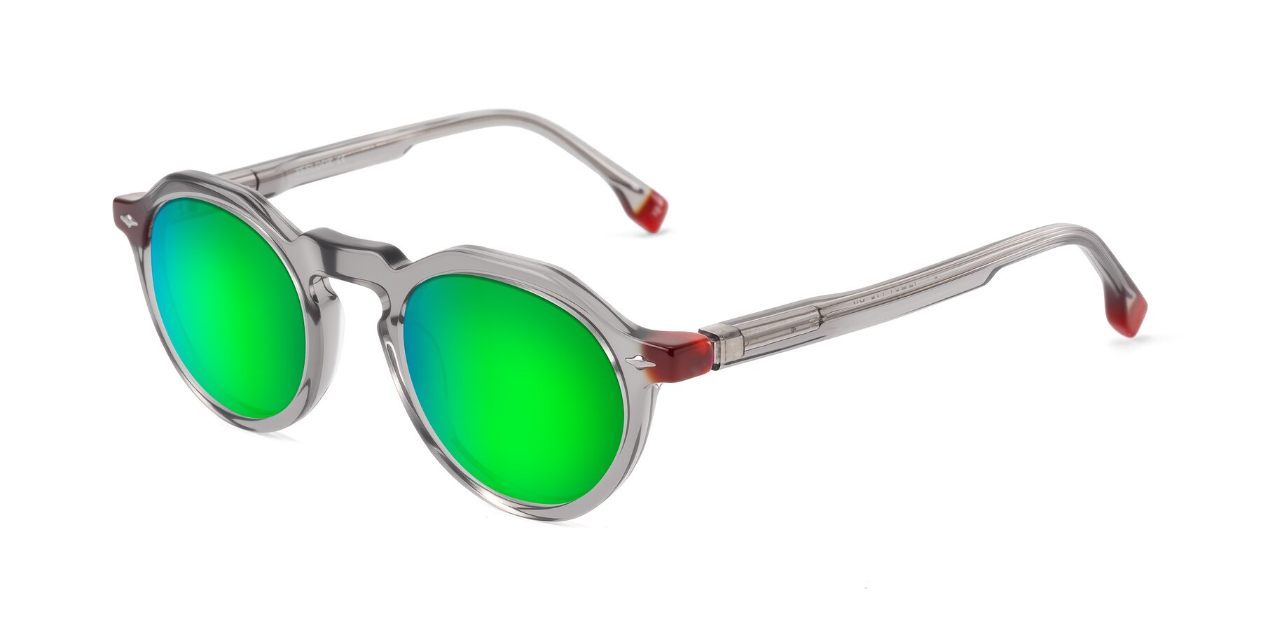 Angle of Orta in Gray with Green Mirrored Lenses