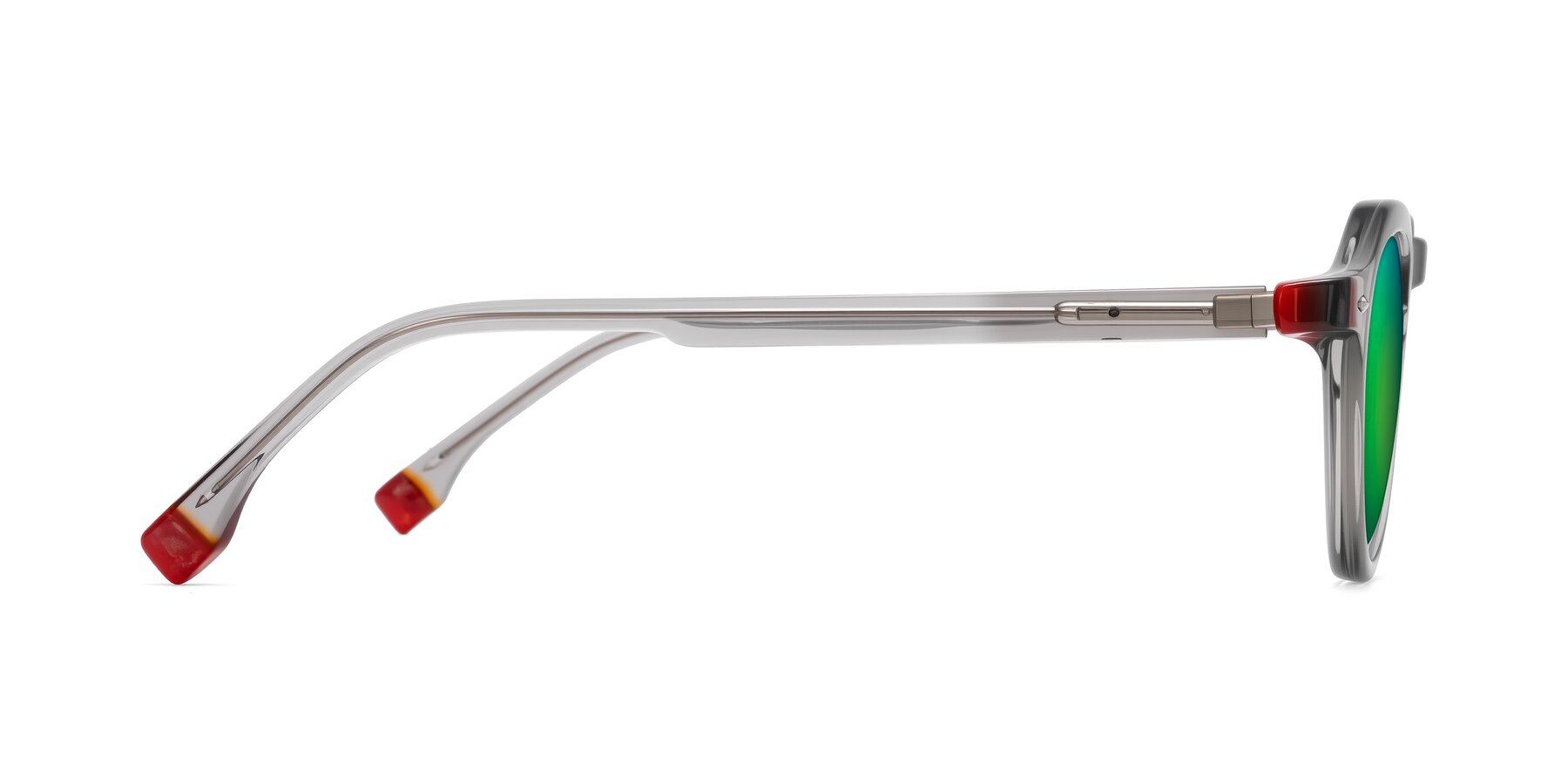 Side of Orta in Gray with Green Mirrored Lenses