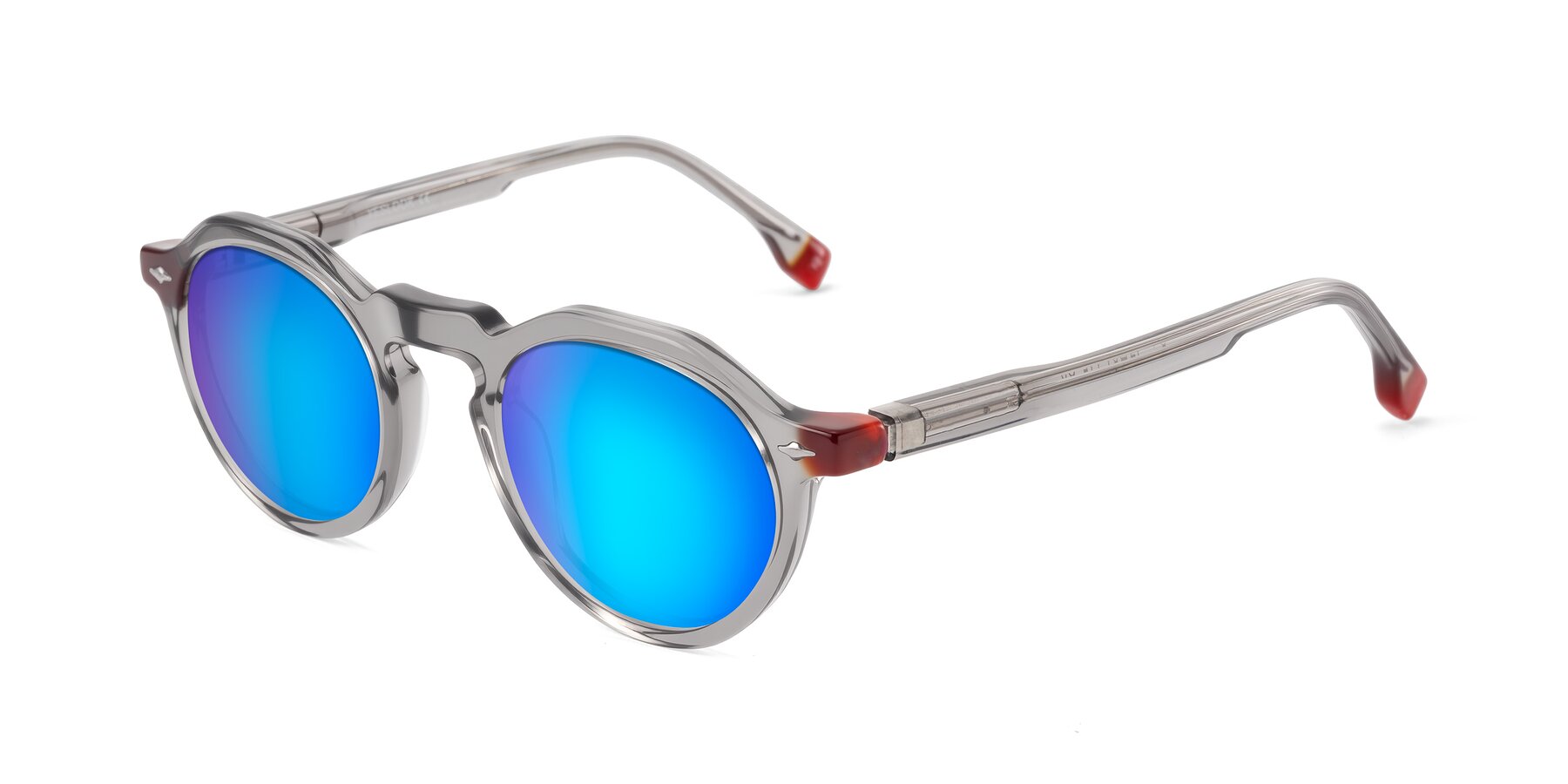 Angle of Orta in Gray with Blue Mirrored Lenses