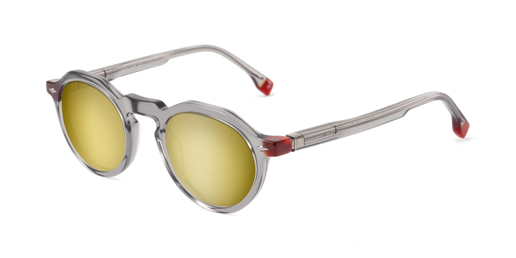 Angle of Orta in Gray with Gold Mirrored Lenses