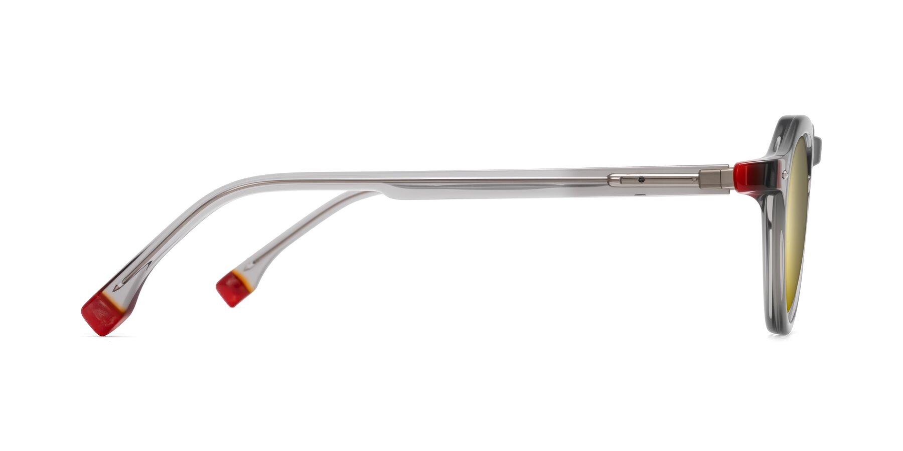 Side of Orta in Gray with Gold Mirrored Lenses