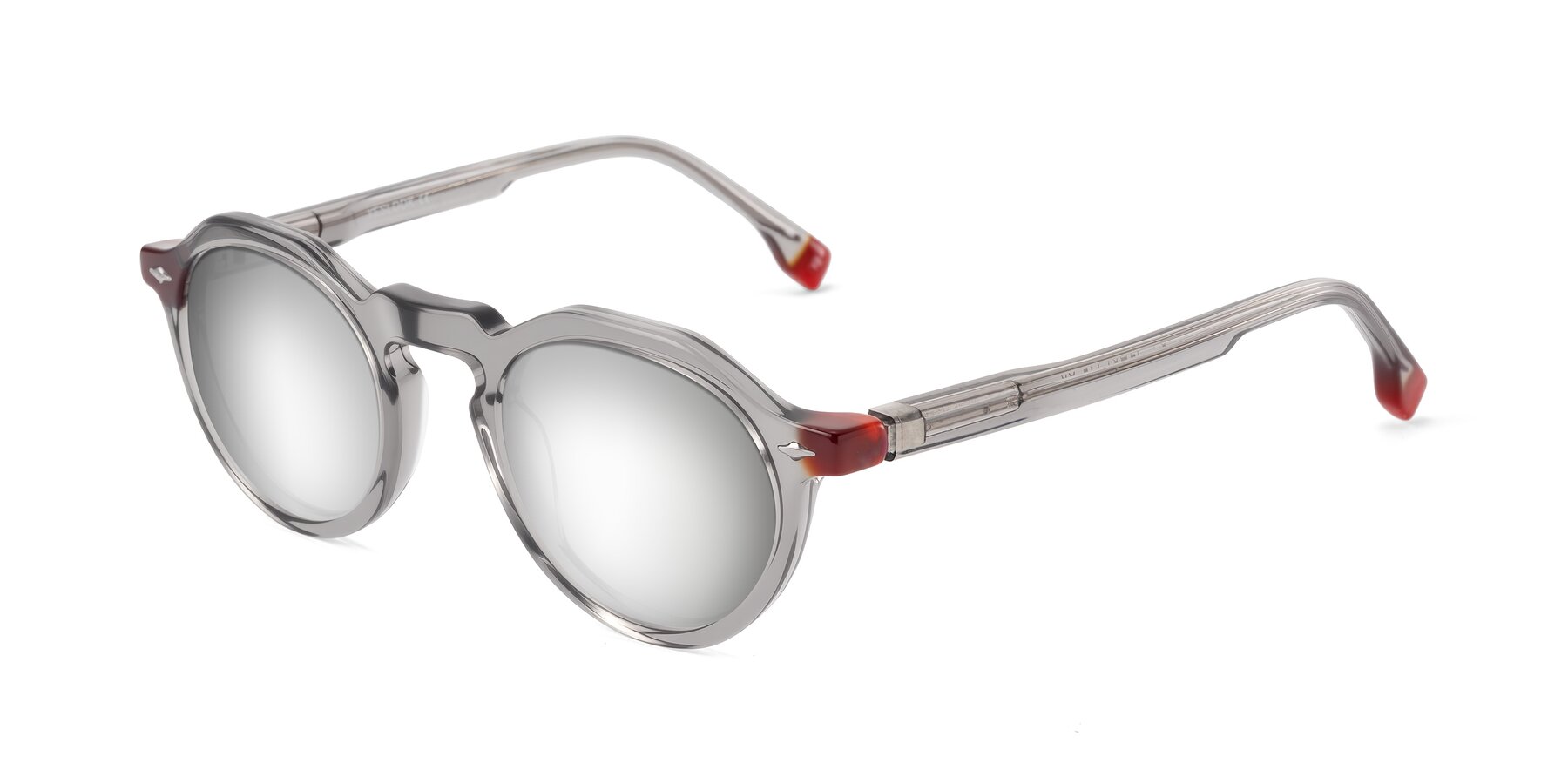 Angle of Orta in Gray with Silver Mirrored Lenses