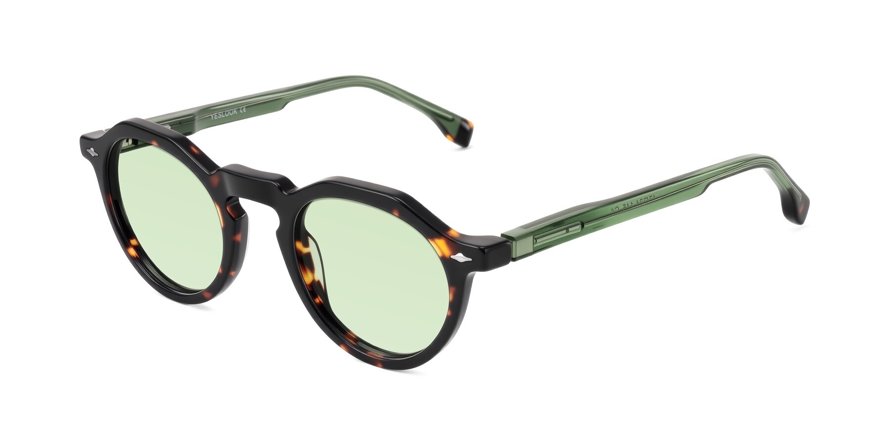 Angle of Orta in Tortoise/Green with Light Green Tinted Lenses