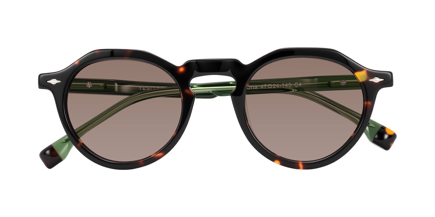 Orta - Tortoise/Green Tinted Sunglasses
