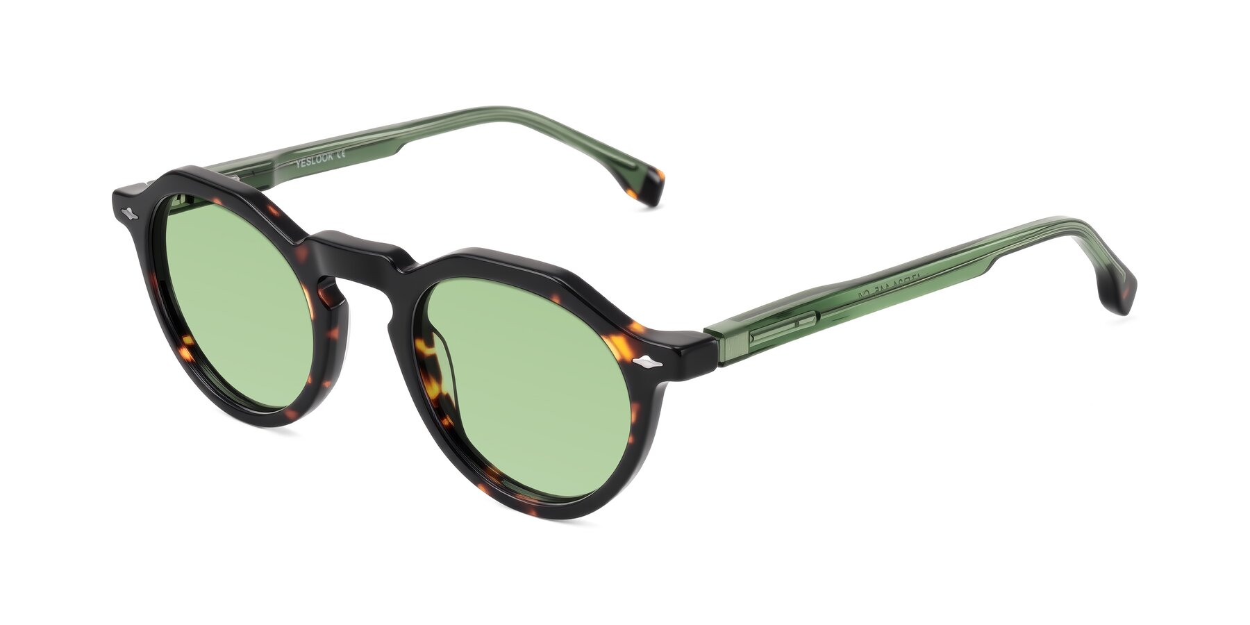 Angle of Orta in Tortoise/Green with Medium Green Tinted Lenses