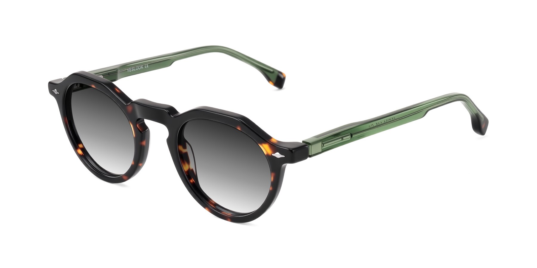 Angle of Orta in Tortoise/Green with Gray Gradient Lenses